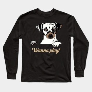 Jack Russell Dog Wanting to Play Long Sleeve T-Shirt